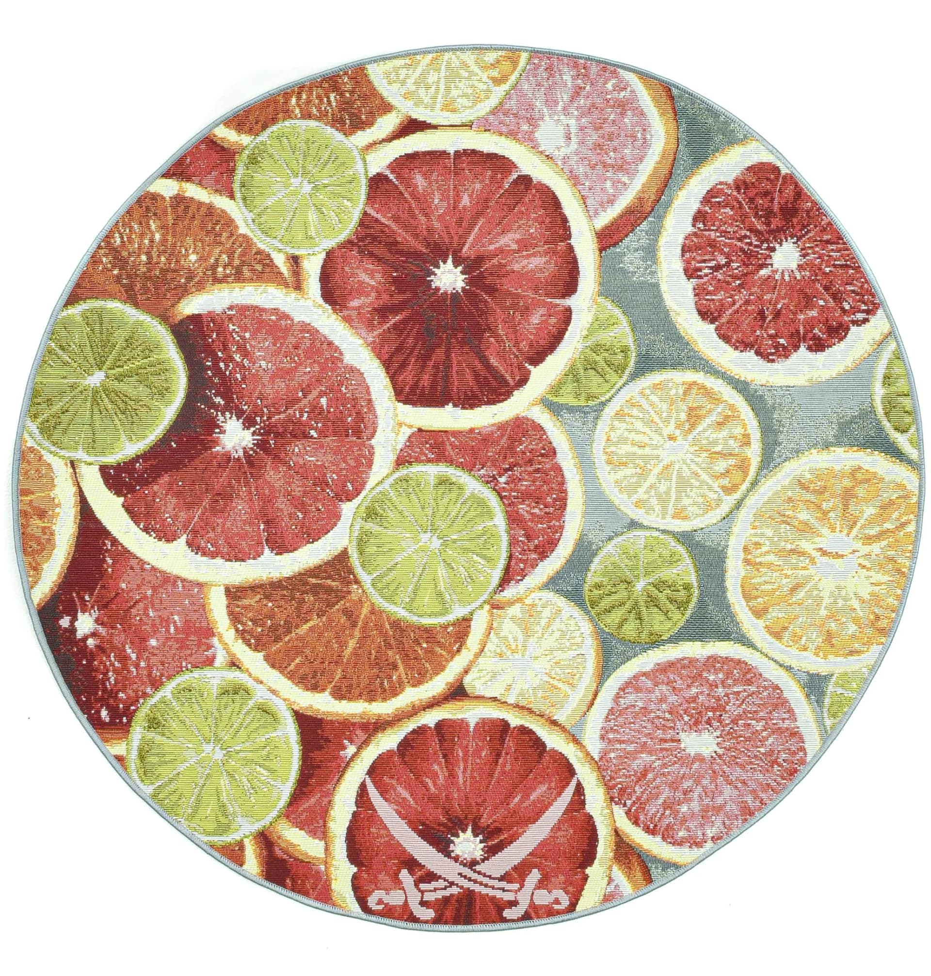 Sansibar Rantum Beach 003 Teppich Rund Orange Bunt Outdoor Indoor