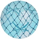 SANSIBAR Teppich Keitum 005 rund Turquoise Polyester Flachgewebe Bild 1