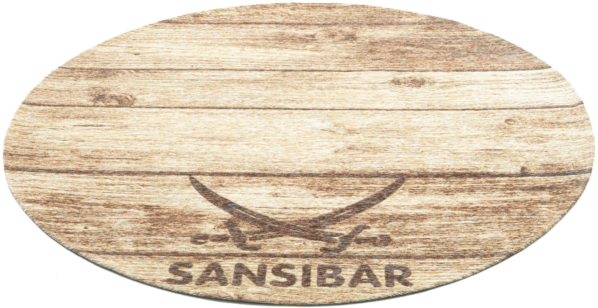 Sansibar Teppich Keitum 009 Braun Rund Polyester Flachgewebe