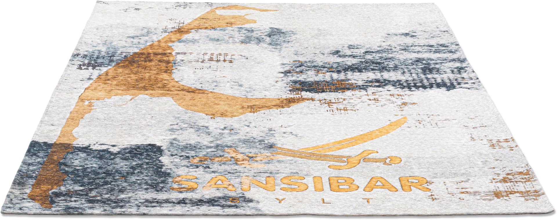 SANSIBAR Teppich Keitum 012 Goldfarben Bunt Maritim Design