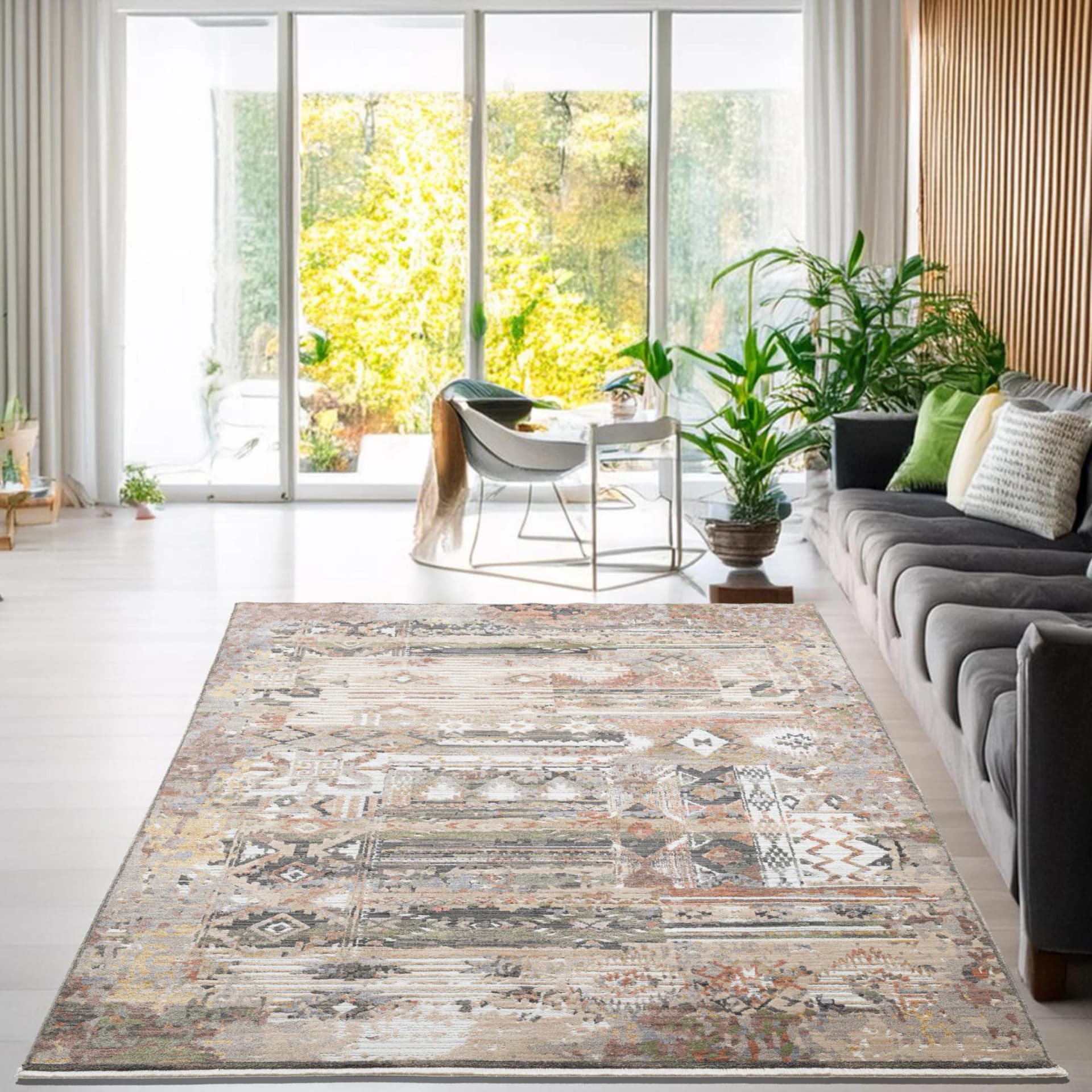 GINO FALCONE Teppich Corduletta Beige Multi Modern Kurzflor