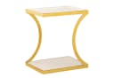 Amagohome Beistelltisch Weiß Vergoldet Emaille Loft Style Bild 2