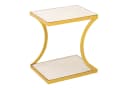 Amagohome Beistelltisch Weiß Vergoldet Emaille Loft Style Bild 3