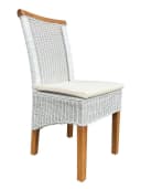 Amagohome Rattanstuhl Esszimmer Stühle Set Perth 4 Stück weiß Bild 1