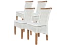 Amagohome Rattanstuhl Esszimmer Stühle Set Perth 4 Stück weiß Bild 2