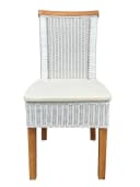 Amagohome Rattanstuhl Esszimmer Stühle Set Perth 4 Stück weiß Bild 3