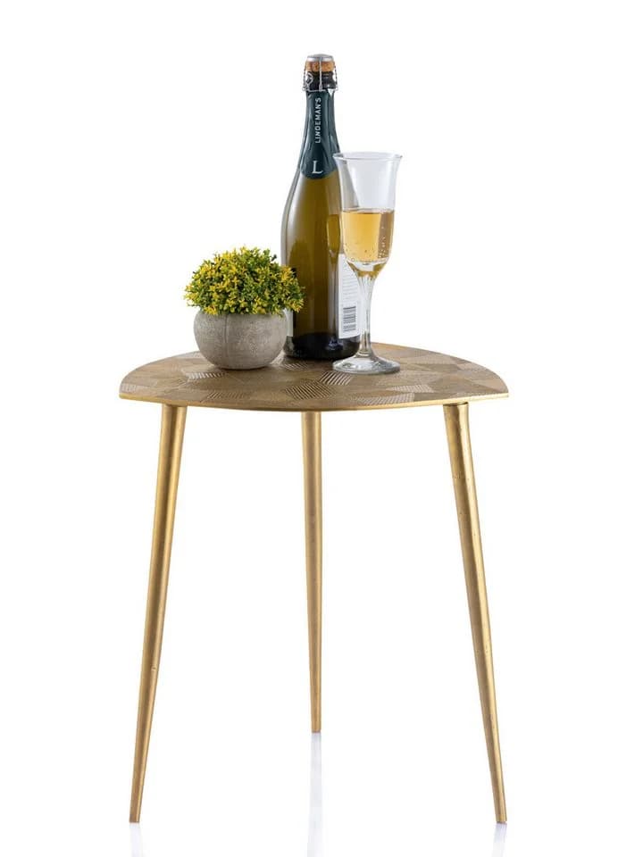 Amagohome Beistelltisch Alster Metall Dreieckig Gold/Silber