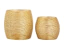 Amagohome Teelichthalter Set 2-teilig Windlichter Drahtoptik Gold/Silber Bild 1