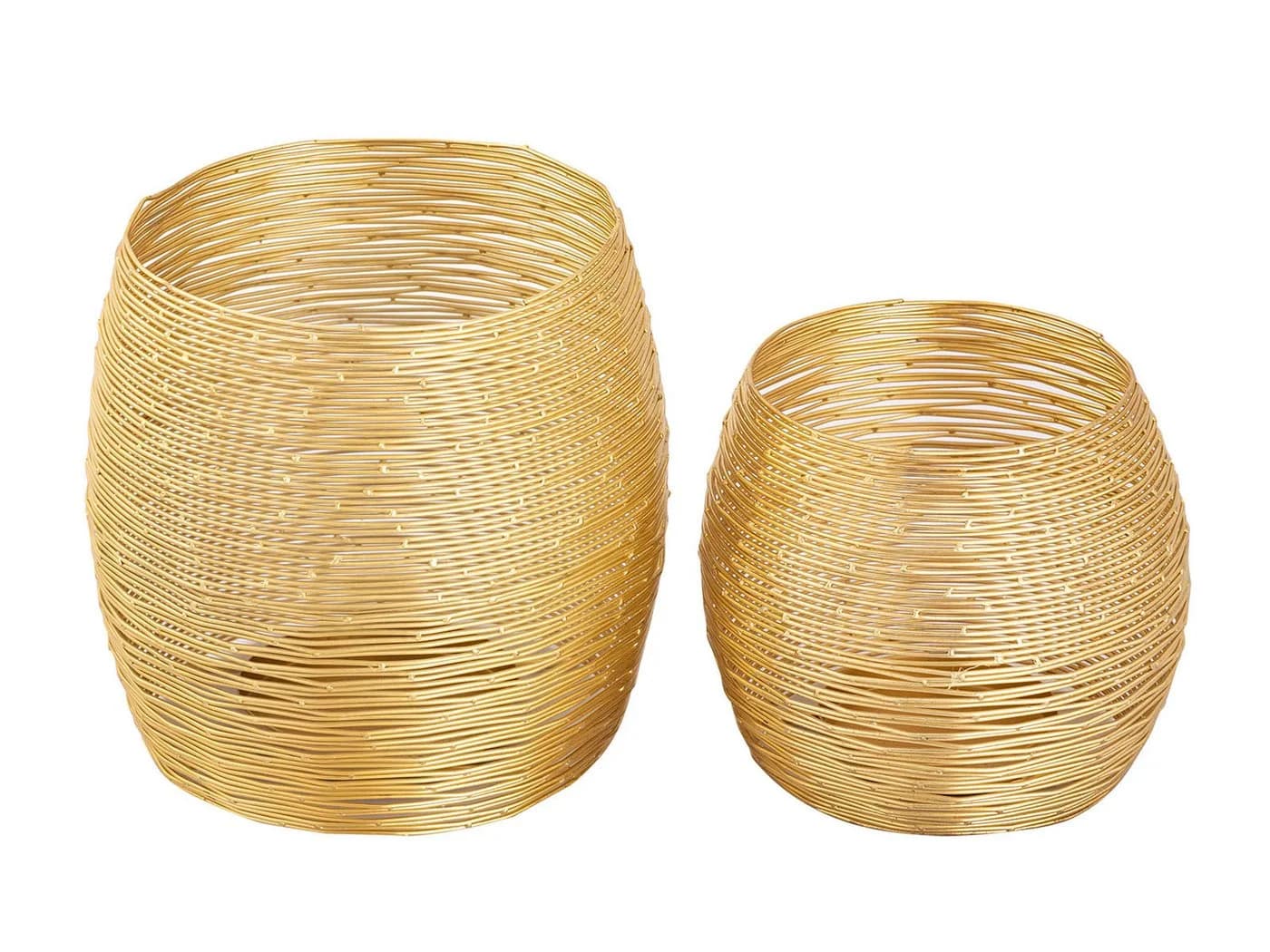 Amagohome Teelichthalter Set 2-teilig Windlichter Drahtoptik Gold/Silber - Bild 3