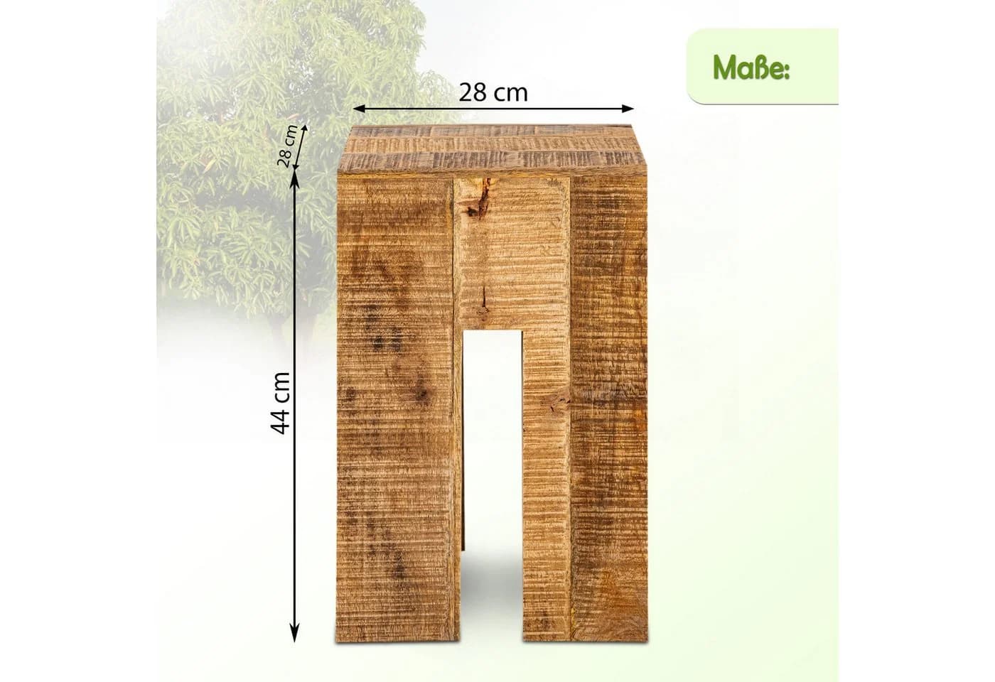 Amagohome Blumenhocker Beistelltisch quadratisch Mangoholz - Bild 3