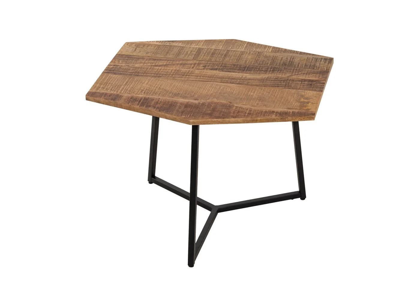 Amagohome 6-Eckiger Couchtisch Mangoholz Industrie-Style - Bild 3