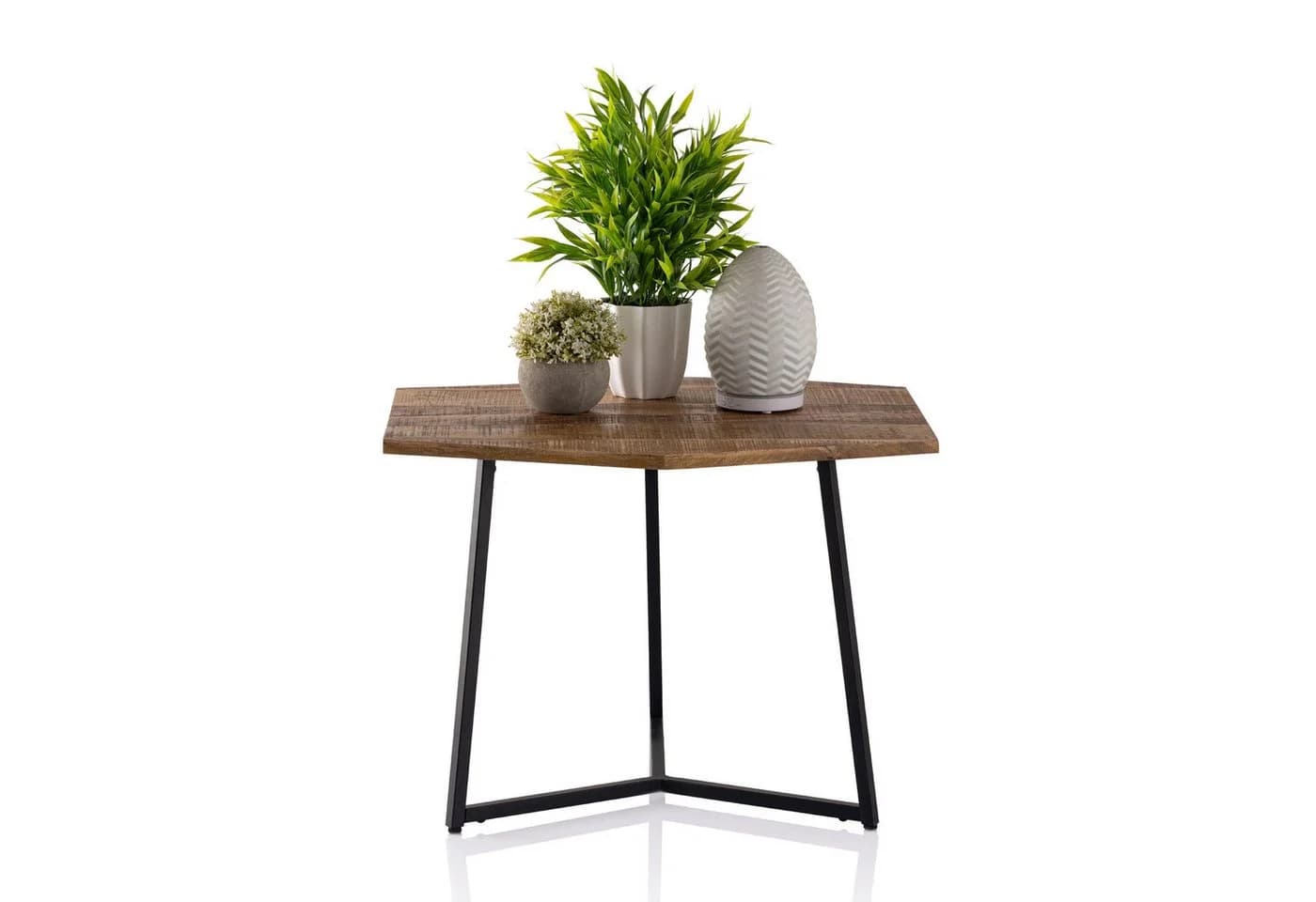 Amagohome 6-Eckiger Couchtisch Mangoholz Industrie-Style - Bild 4