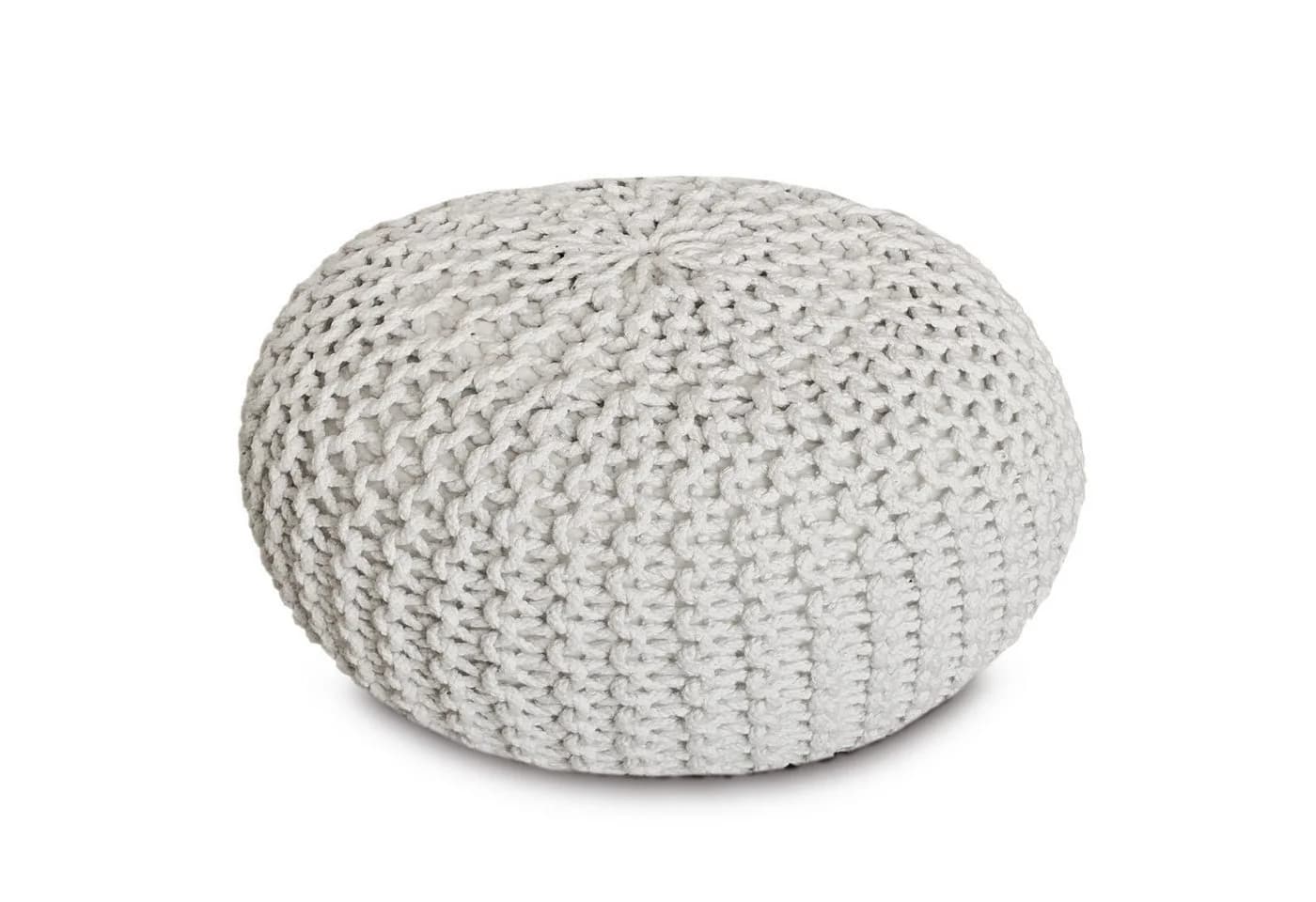 Amagohome Strickhocker Sitzpouf Weiß 100% Baumwolle - Bild 2