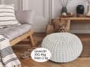 Amagohome Strickhocker Sitzpouf Weiß 100% Baumwolle Bild 5