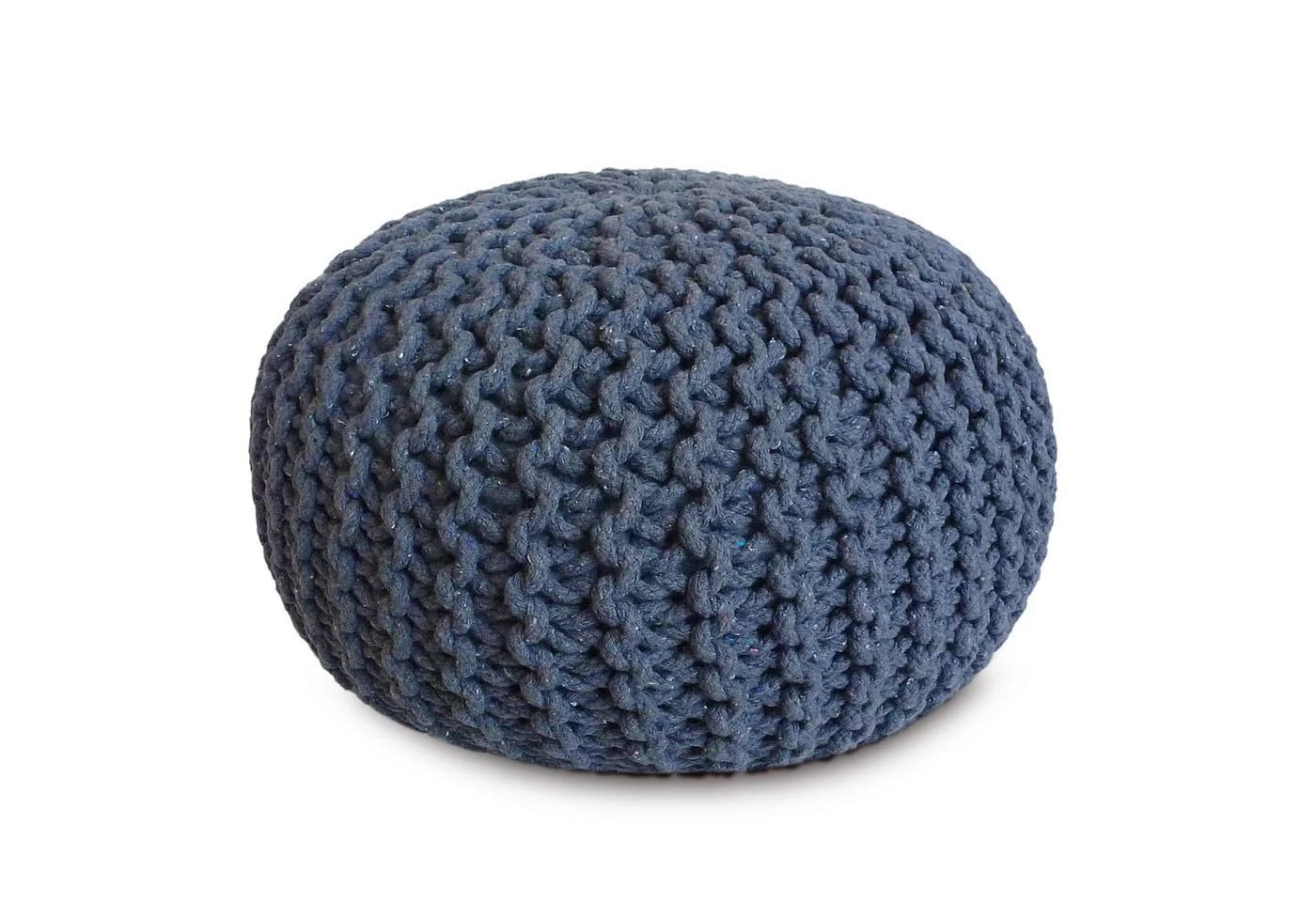 Amagohome Strickhocker Sitzpouf Jeansblau 100% Baumwolle - Bild 2