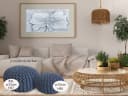 Amagohome Strickhocker Sitzpouf Jeansblau 100% Baumwolle Bild 3