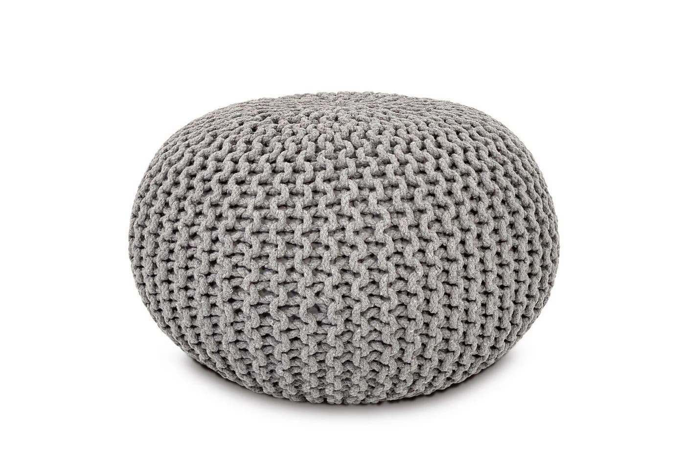 Amagohome Strickhocker XXL Grau 100% Baumwolle - Bild 2