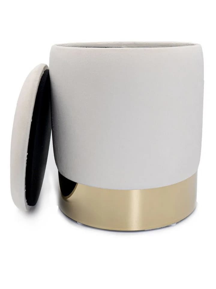 Amagohome Samthocker mit Stauraum - Velour Hocker