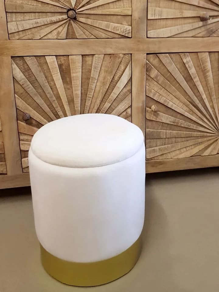 Amagohome Samthocker mit Stauraum - Velour Hocker - Bild 3