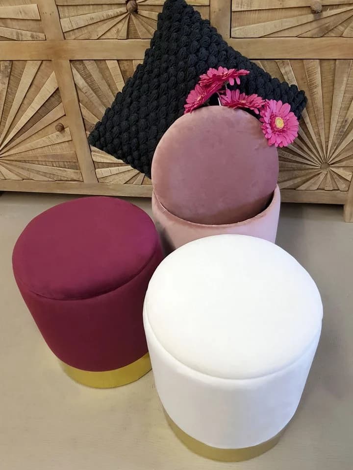 Amagohome Samthocker mit Stauraum - Velour Hocker - Bild 5