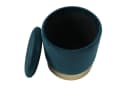 Amagohome Samthocker mit Stauraum - Velour Hocker Ø 31 cm Bild 1