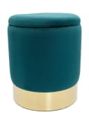 Amagohome Samthocker mit Stauraum - Velour Hocker Ø 31 cm Bild 2
