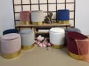 Amagohome Samthocker mit Stauraum - Velour Hocker Ø 31 cm Bild 3