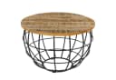 Amagohome Couchtisch Rund Ø 55 cm Industrie-Style Altholz Metall Bild 2