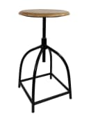 Amagohome Drehhocker Barhocker höhenverstellbar Massivholz Schwarz Bild 4