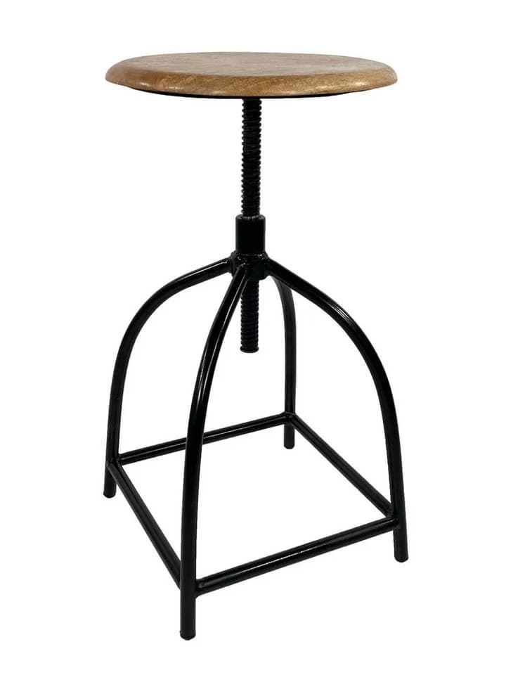 Amagohome Drehhocker Barhocker höhenverstellbar Massivholz Schwarz - Bild 4