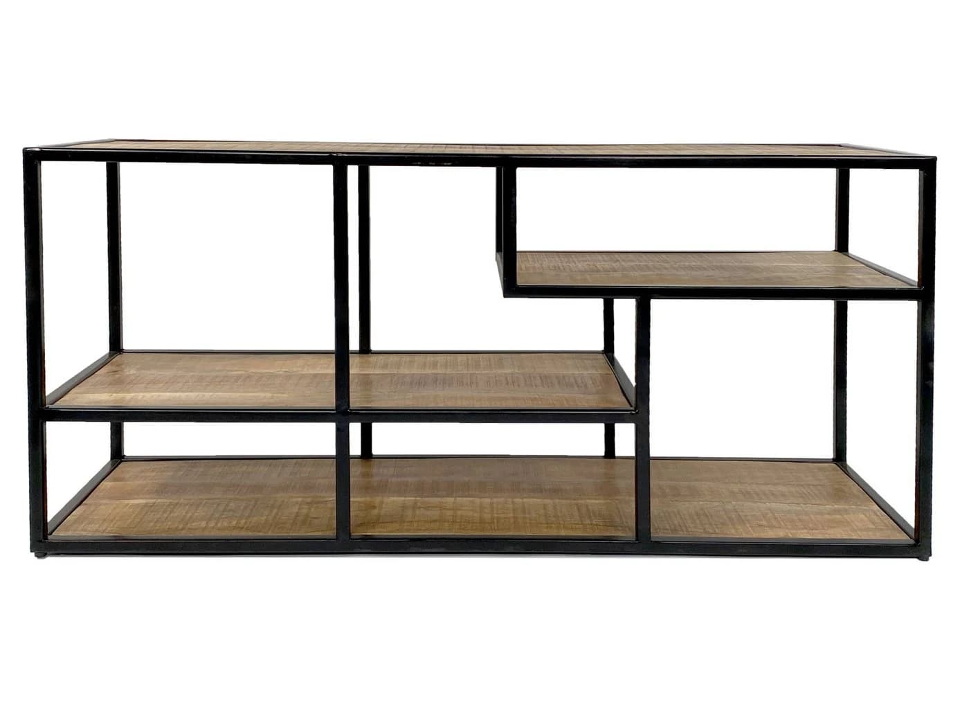 Amagohome Standregal Raumteiler Industrie-Style Altholz Metall - Bild 2