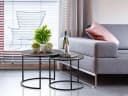Amagohome Couchtisch Set 2-teilig Silber Aluminium Antik Stil Bild 1
