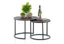 Amagohome Couchtisch Set 2-teilig Silber Aluminium Antik Stil Bild 2