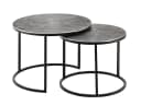 Amagohome Couchtisch Set 2-teilig Silber Aluminium Antik Stil Bild 3
