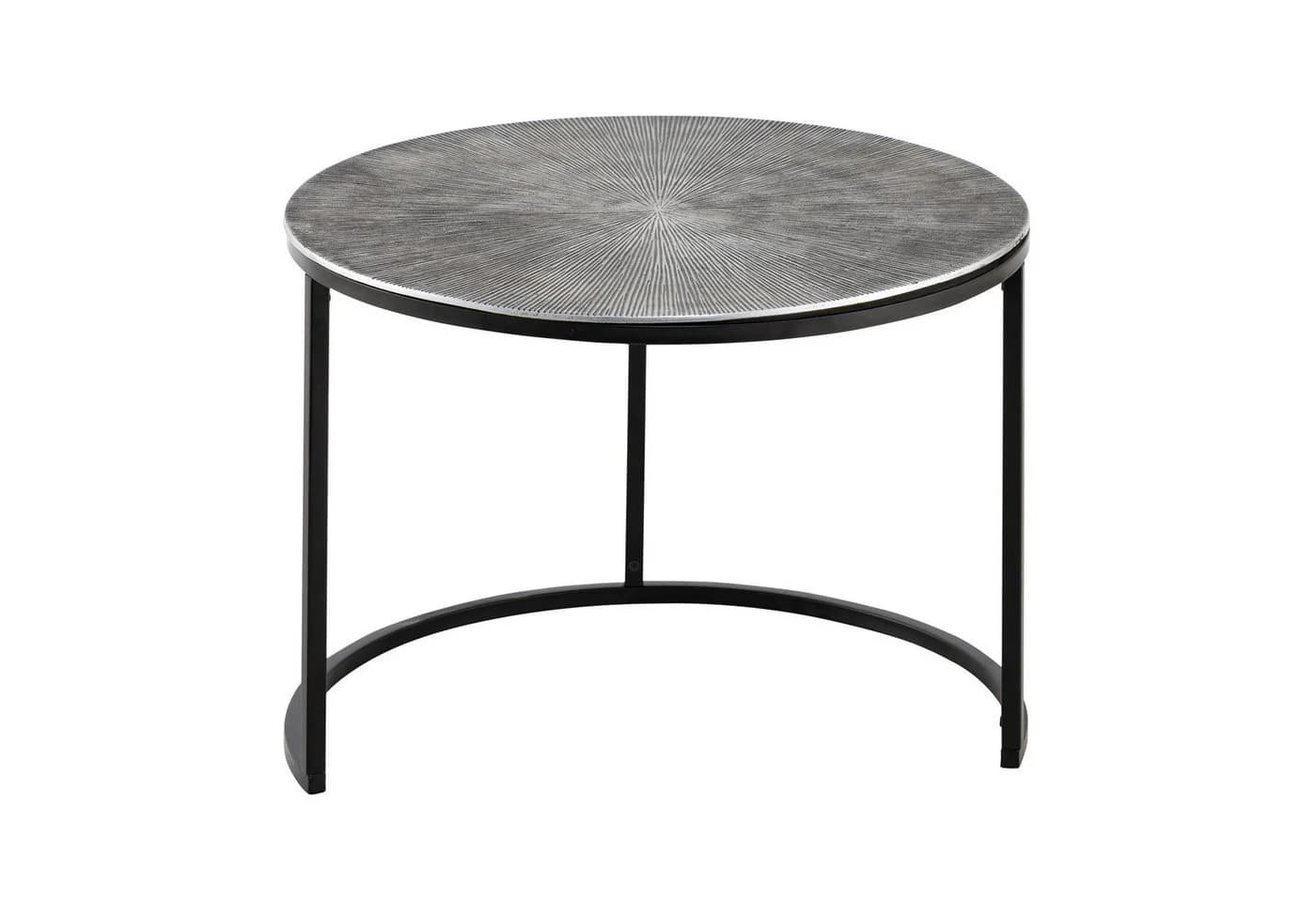 Amagohome Couchtisch Set 2-teilig Silber Aluminium Antik Stil - Bild 5