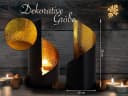 Amagohome Teelichthalter Set 2-teilig Schwarz Gold Zylinder Metall Bild 5