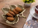 Amagohome Blattschale Aluminium Dekoschale Snackschale Gold/Silber Bild 1