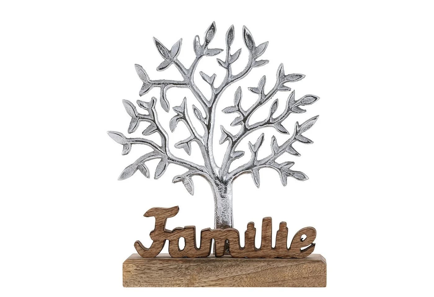 Amagohome Dekofigur Lebensbaum Familie Aluminium & Mangoholz - Bild 2