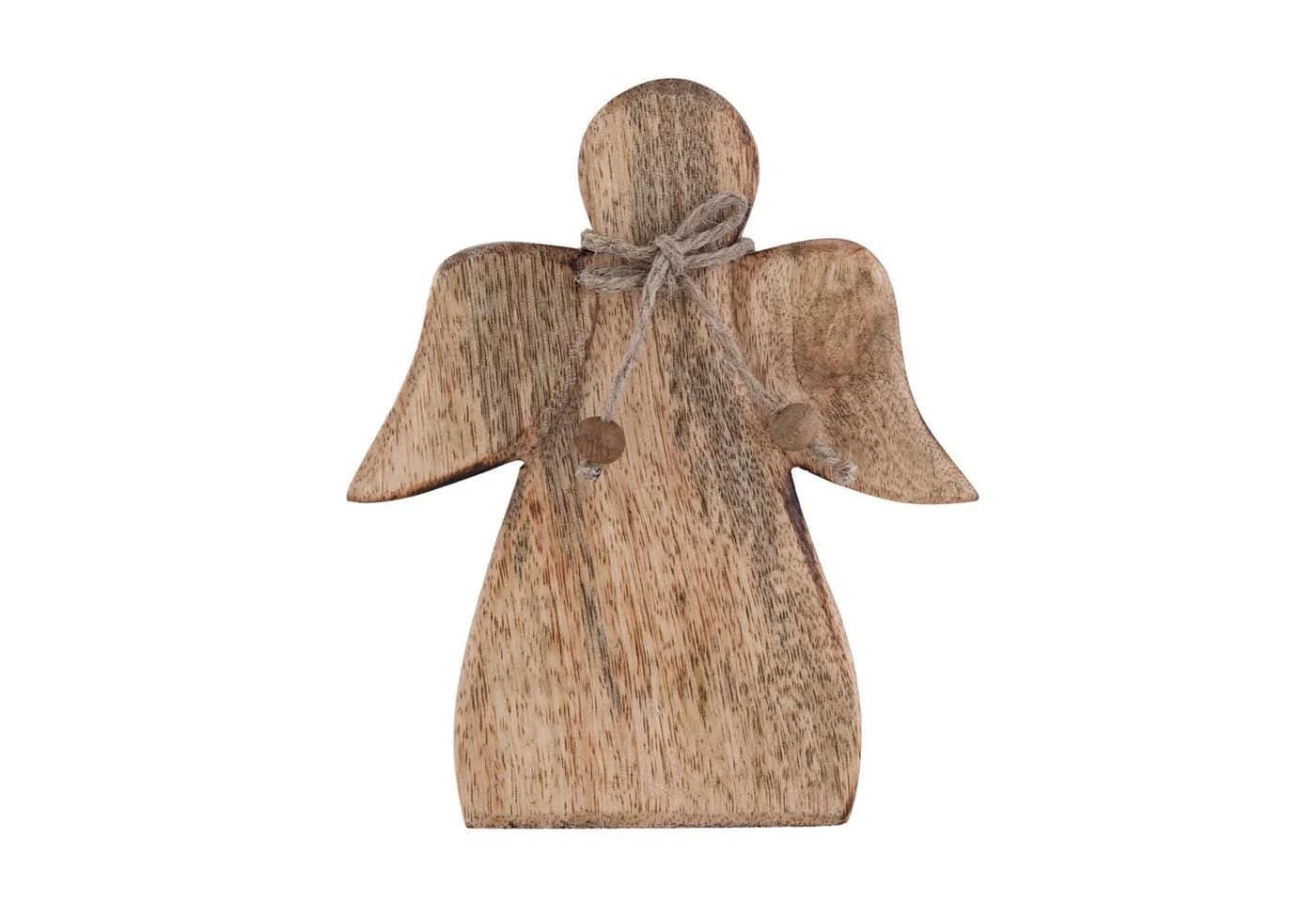 Amagohome Holzfigur Engel 15x13cm Mangoholz - Bild 2