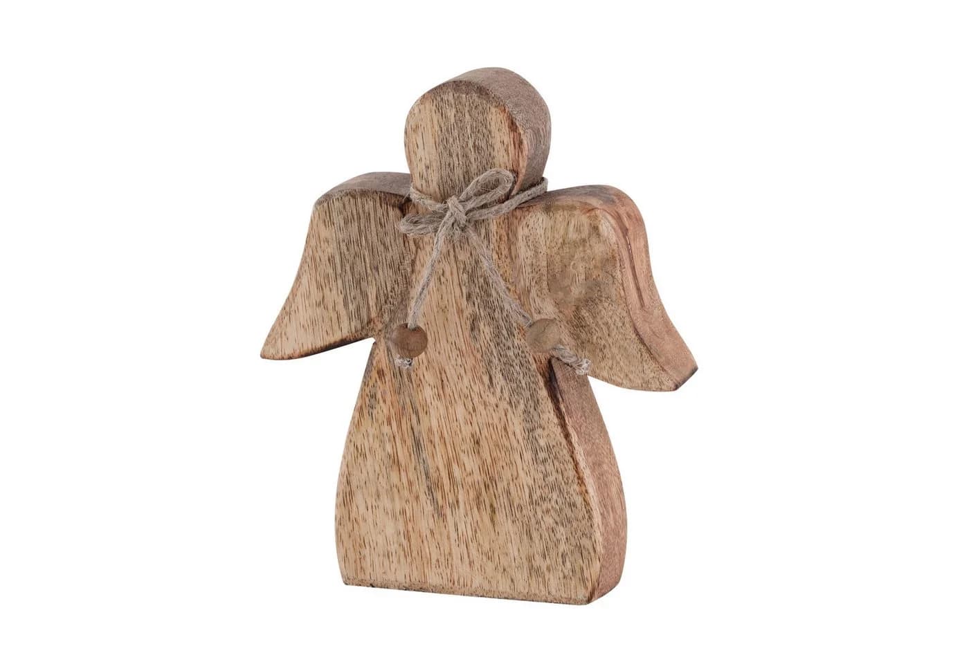 Amagohome Holzfigur Engel 15x13cm Mangoholz - Bild 3