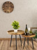 Amagohome Couchtisch Beistelltisch Holz Rund Bild 1