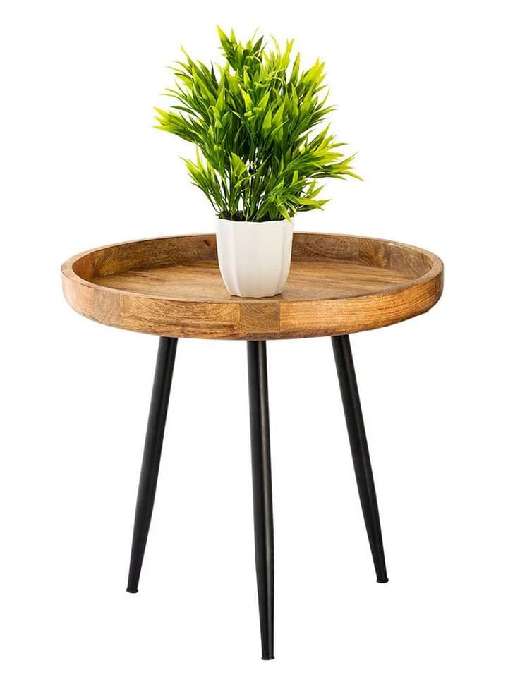 Amagohome Couchtisch Beistelltisch Holz Rund - Bild 2