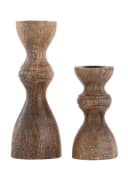 Amagohome Kerzenhalter 2er Set Stabkerzen Mangoholz Bild 3