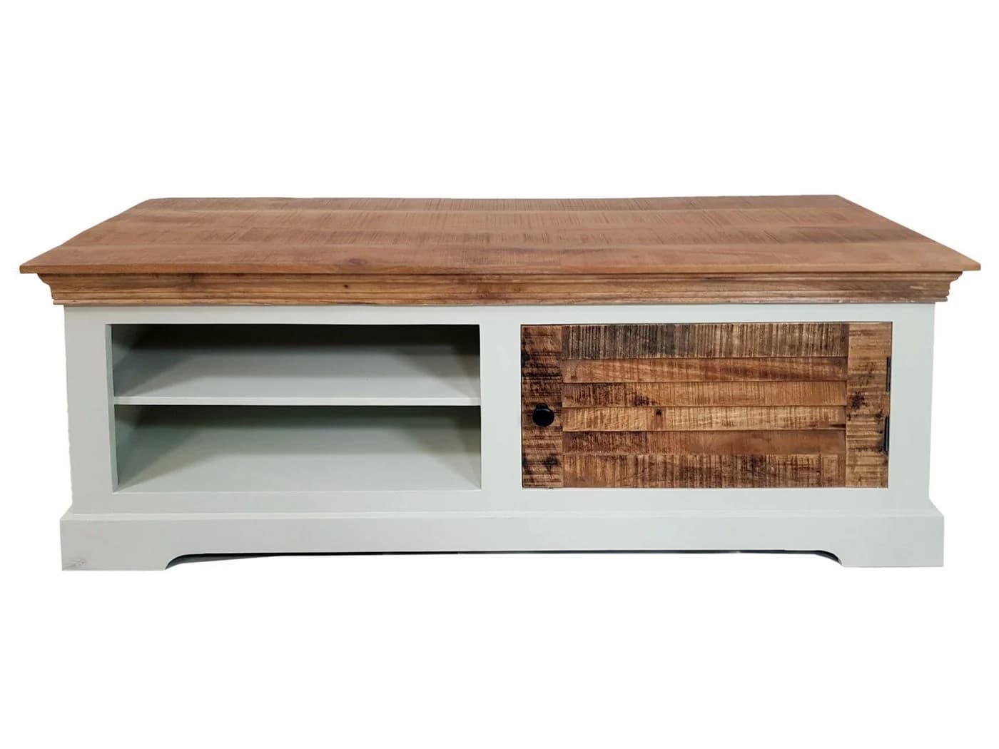 Amagohome Lowboard TV Schrank Massivholz Ibiza Weiß - Bild 2