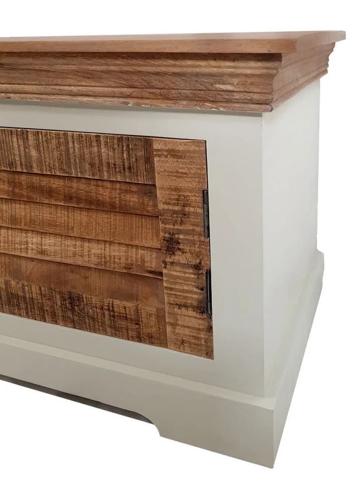 Amagohome Lowboard TV Schrank Massivholz Ibiza Weiß - Bild 5