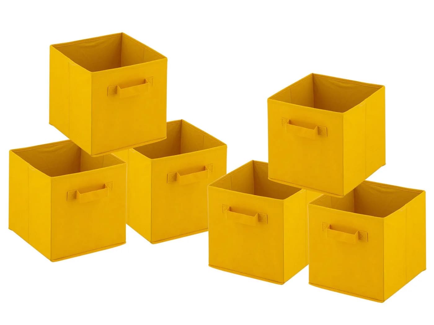 Amagohome Aufbewahrungsboxen 6er Pack Faltbar 26x26x26 cm Gelb