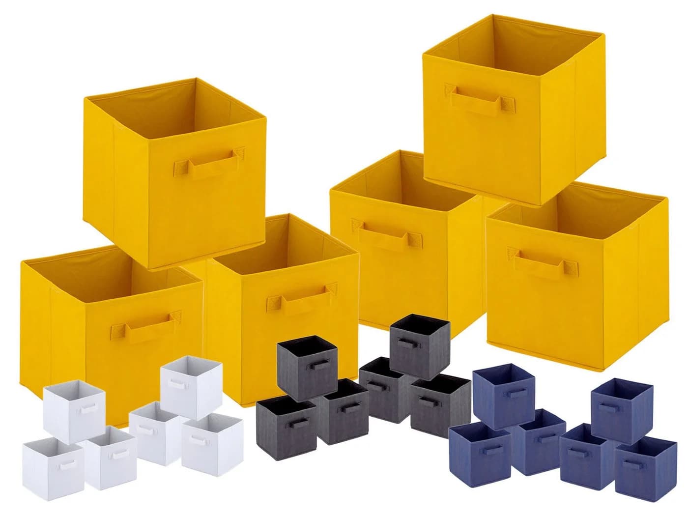 Amagohome Aufbewahrungsboxen 6er Pack Faltbar 26x26x26 cm Gelb - Bild 2