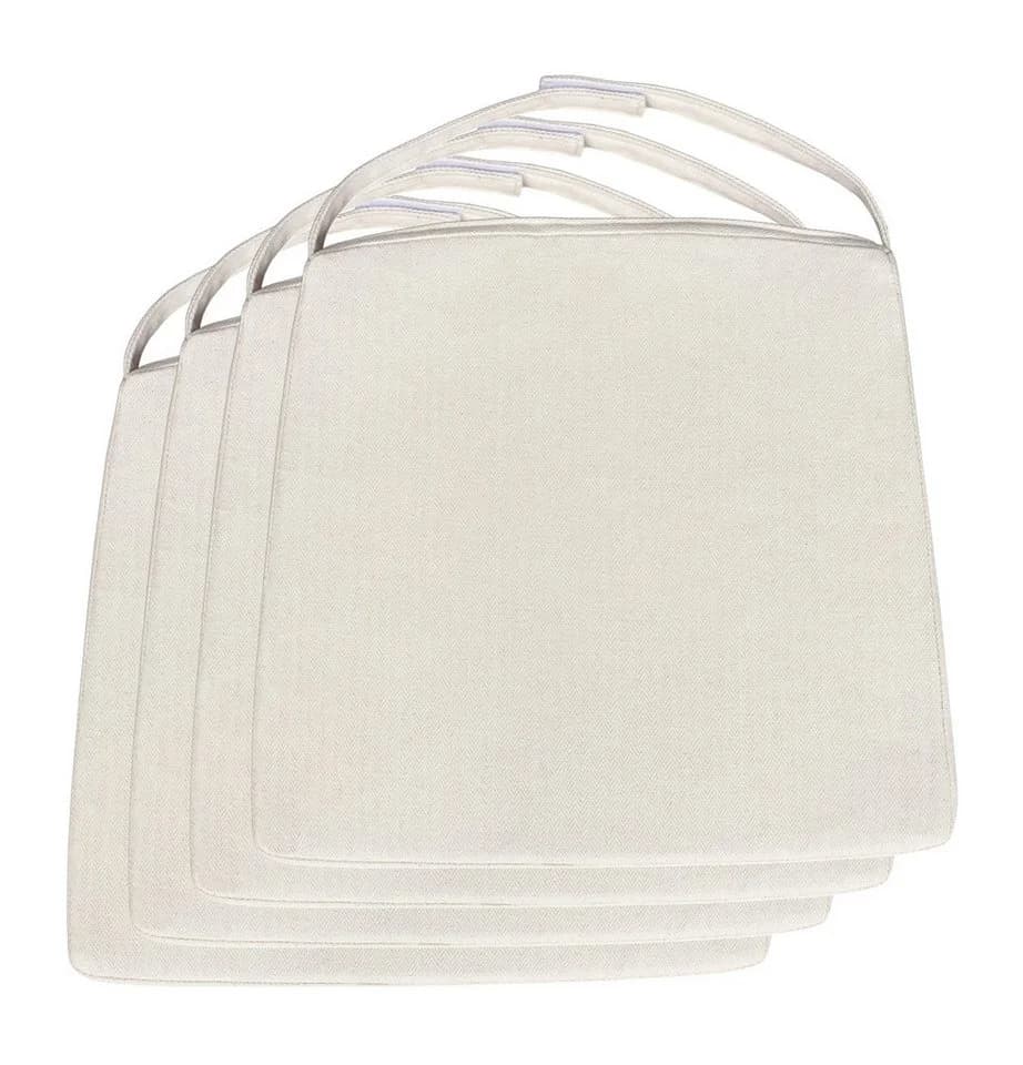 Amagohome Stuhlkissen Leinen Weiß 42x44cm mit Klettband - Bild 2