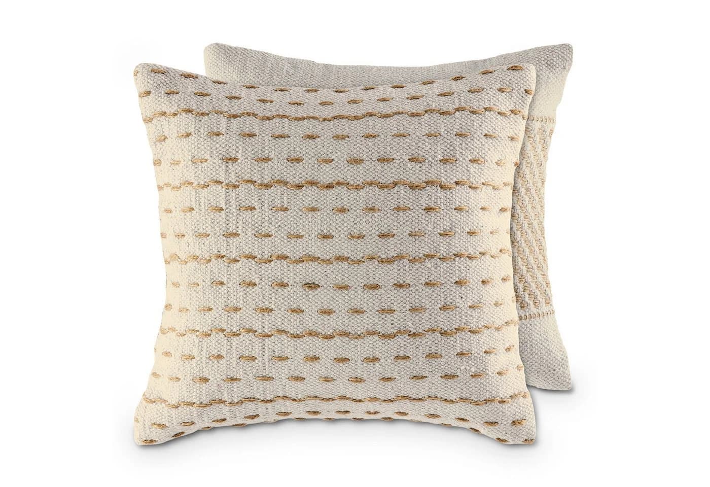 Amagohome Dekokissen Set 2 Stück Baumwolle Jute Natur - Bild 2