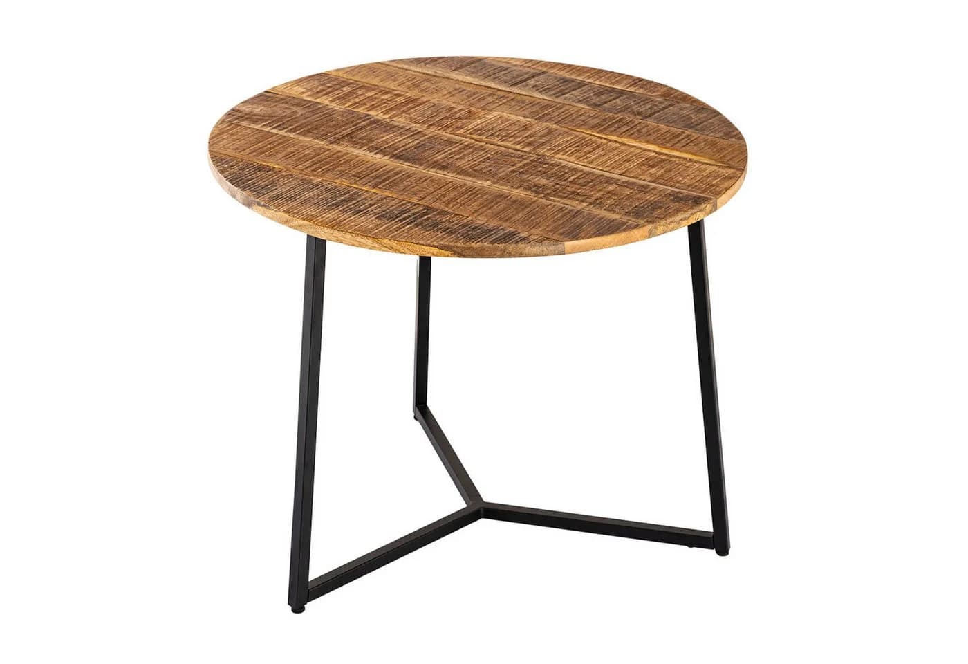 Amagohome Beistelltisch Couchtisch rund Industrie Style Massivholz - Bild 4